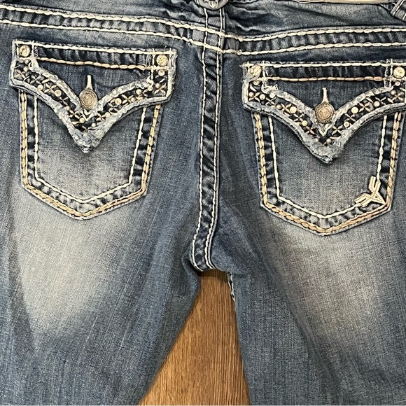 VIGOSS The New York Skinny Jeans Womens Size 3/4 Denim Rhinestones Ankle Stretch - Picture 9 of 16